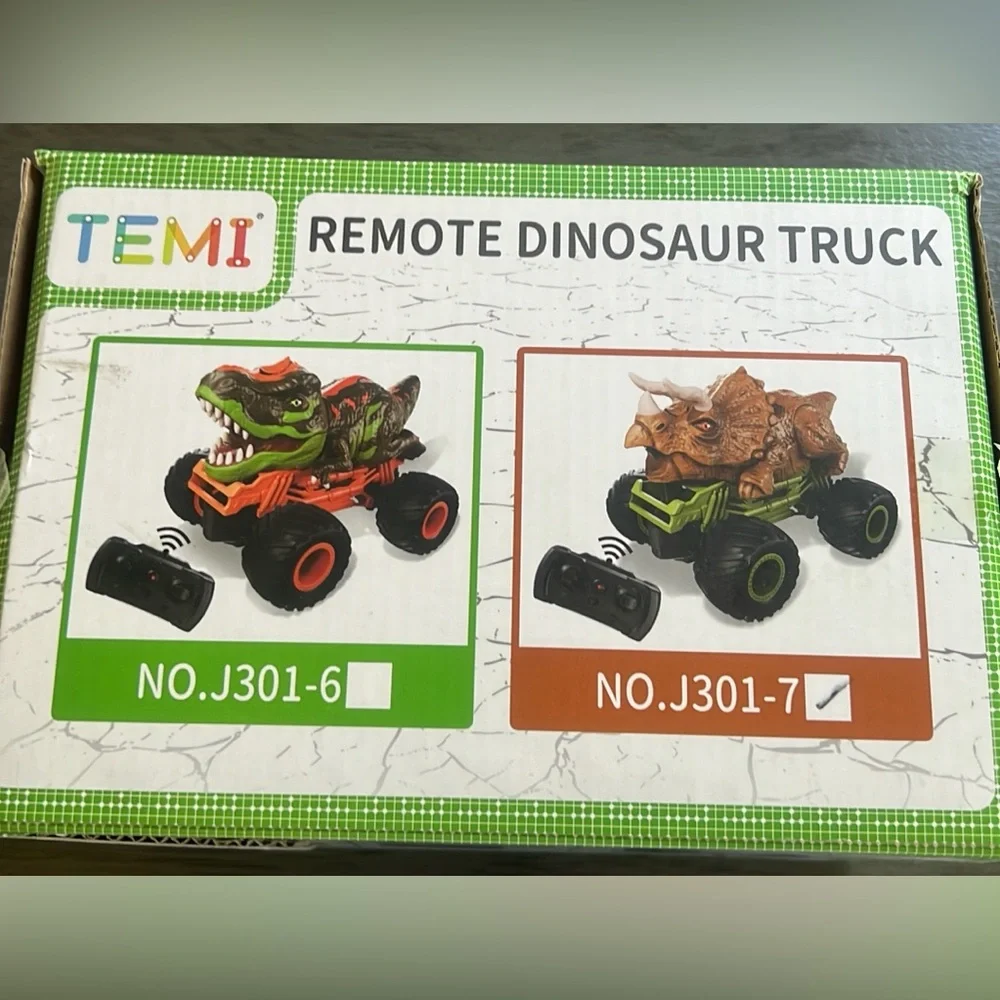 Brown and Green Dinosaur Monster Truck